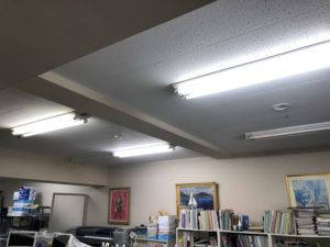 名古屋市中区の事務所にて蛍光灯照明器具からLED照明器具への取替電気工事